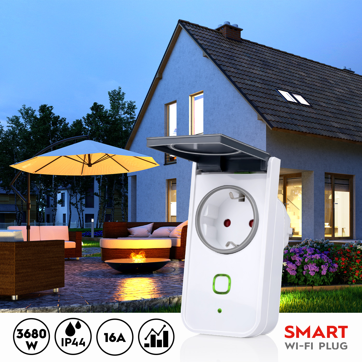 Smart Outdoor plug 3680W IP44