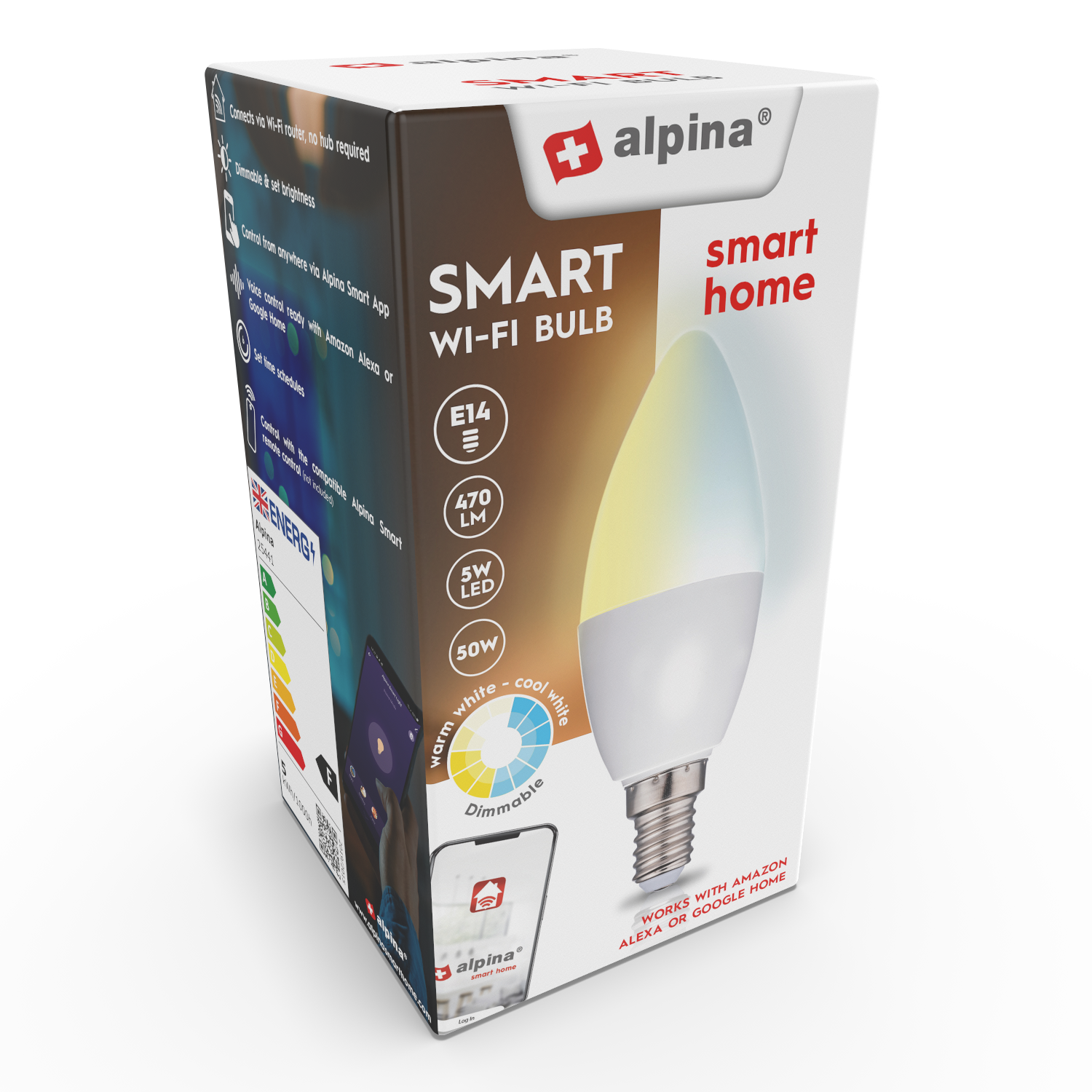 Smart Bulb Warm/ Cool white E14 5W