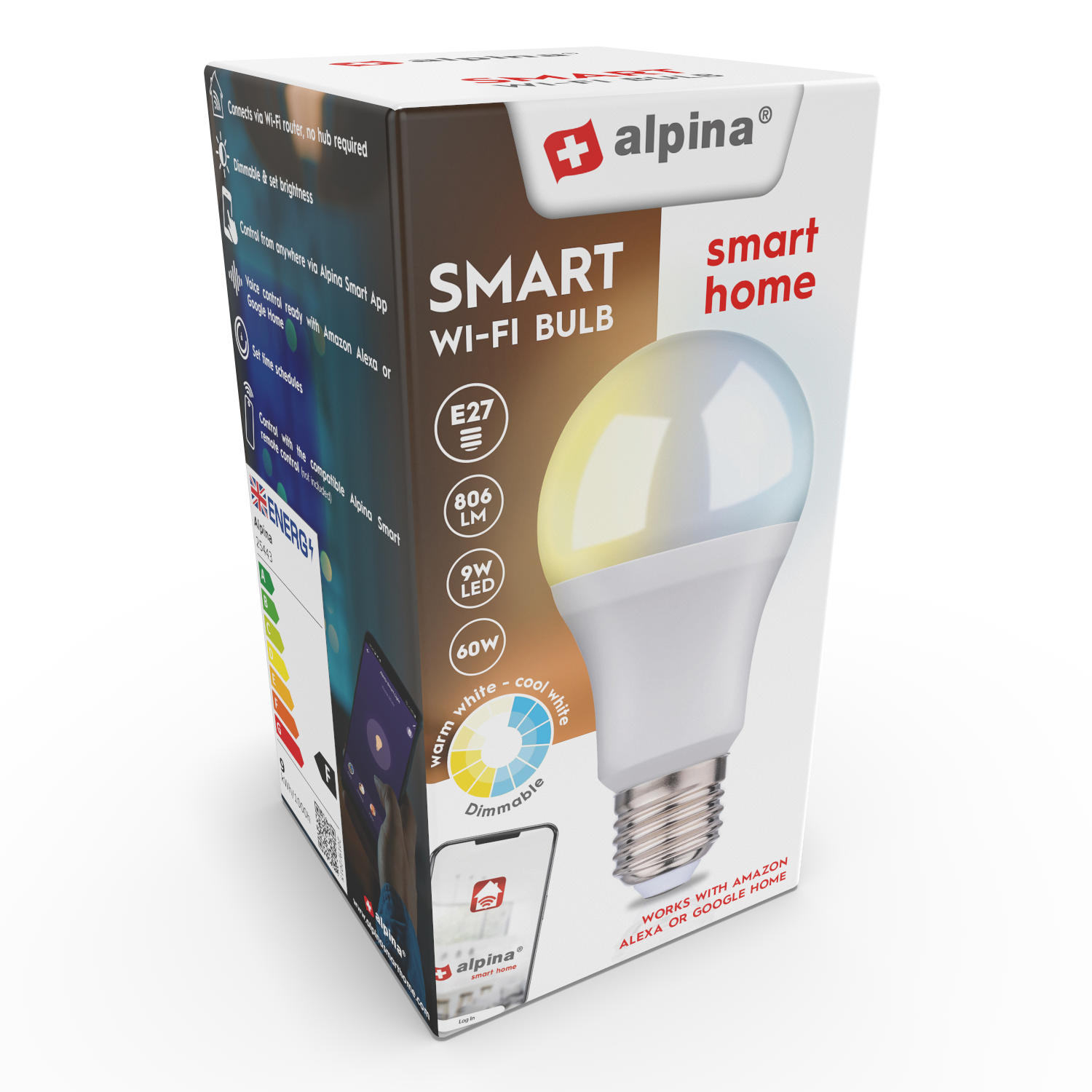 Smart Bulb Warm/ Cool white E27 9W